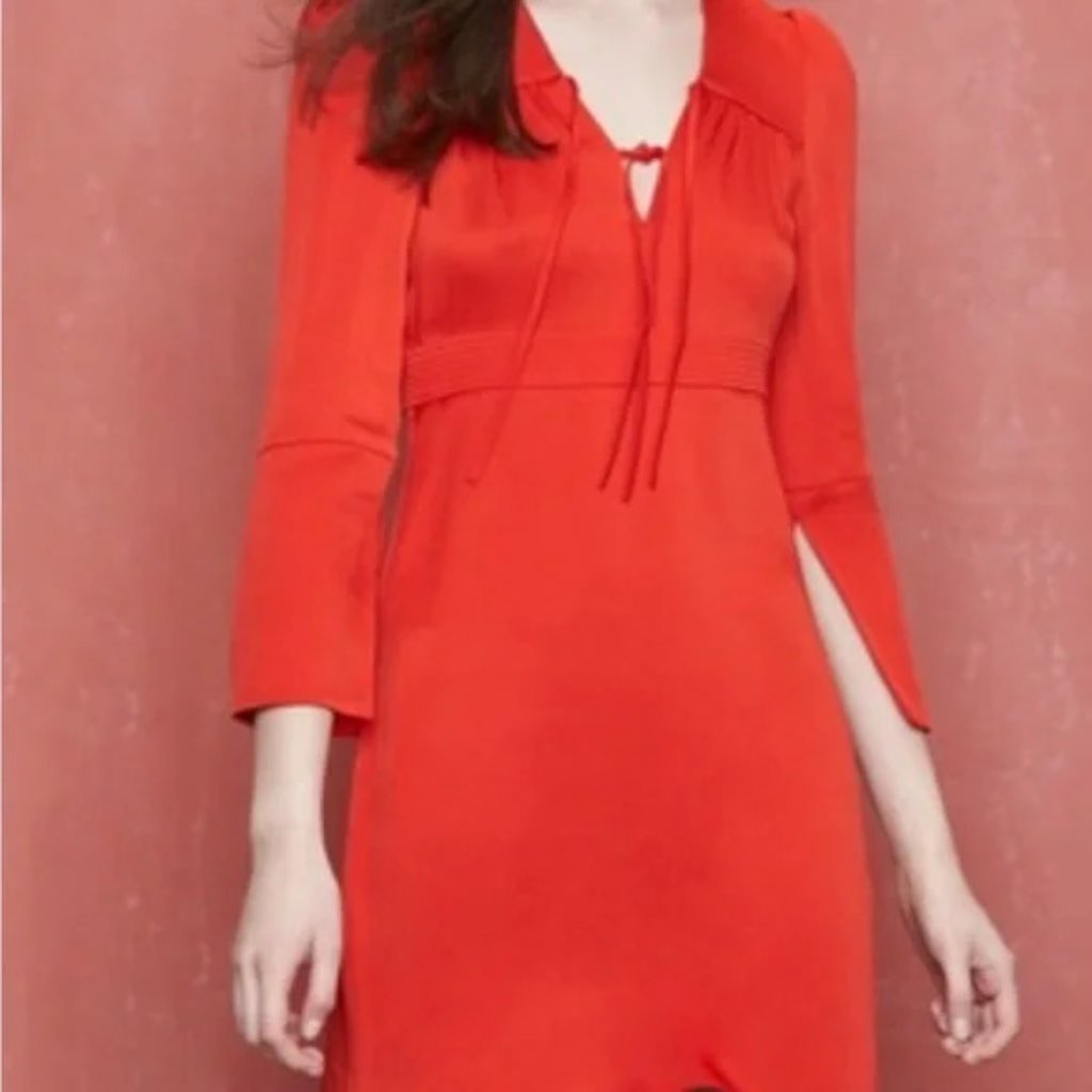 Maje Rimana Dress Women's Small Sleeveless Buttoned Pockets Midi Red